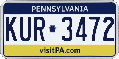 PA license plate KUR3472