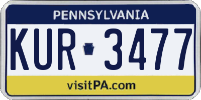 PA license plate KUR3477