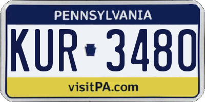 PA license plate KUR3480