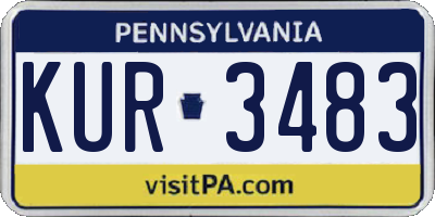 PA license plate KUR3483