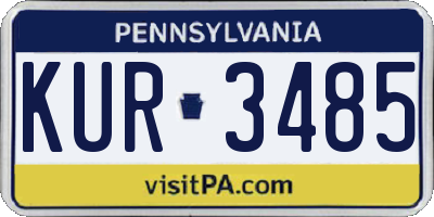 PA license plate KUR3485