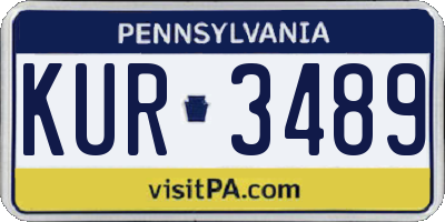 PA license plate KUR3489