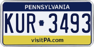 PA license plate KUR3493