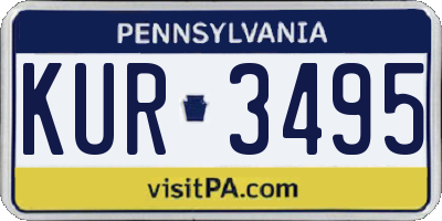 PA license plate KUR3495