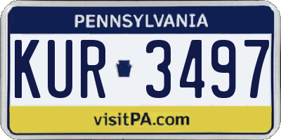 PA license plate KUR3497