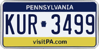 PA license plate KUR3499