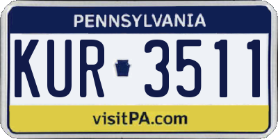 PA license plate KUR3511