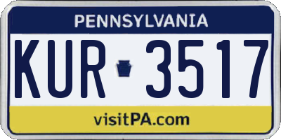 PA license plate KUR3517