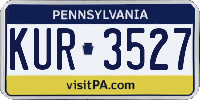 PA license plate KUR3527