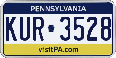 PA license plate KUR3528