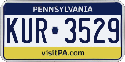 PA license plate KUR3529