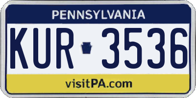 PA license plate KUR3536