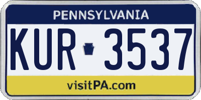 PA license plate KUR3537
