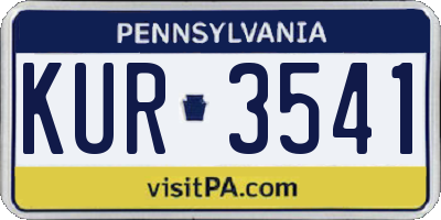 PA license plate KUR3541