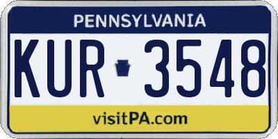 PA license plate KUR3548