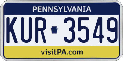 PA license plate KUR3549