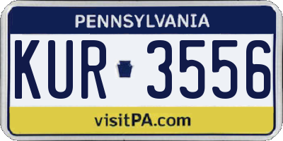 PA license plate KUR3556