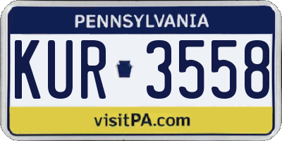PA license plate KUR3558