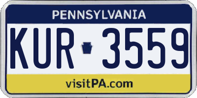PA license plate KUR3559