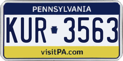 PA license plate KUR3563