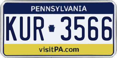 PA license plate KUR3566