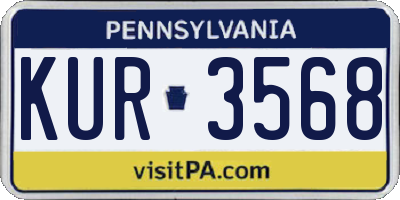 PA license plate KUR3568