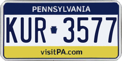 PA license plate KUR3577