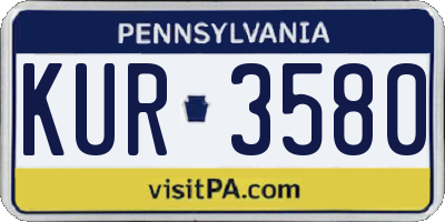 PA license plate KUR3580