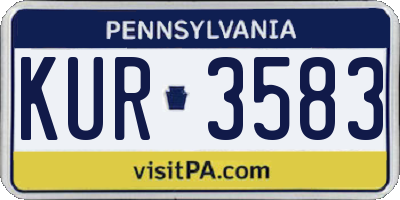 PA license plate KUR3583