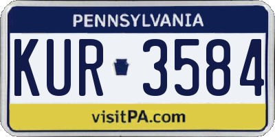 PA license plate KUR3584