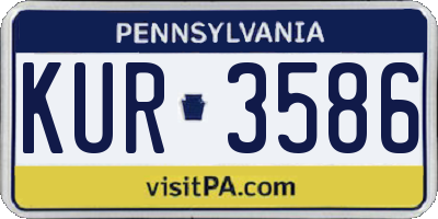 PA license plate KUR3586