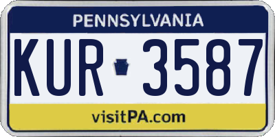 PA license plate KUR3587