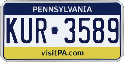 PA license plate KUR3589