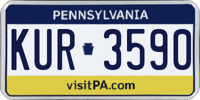 PA license plate KUR3590