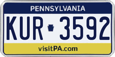 PA license plate KUR3592