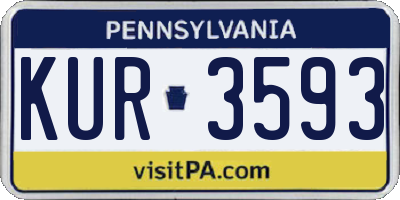 PA license plate KUR3593