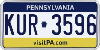 PA license plate KUR3596