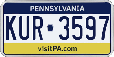 PA license plate KUR3597