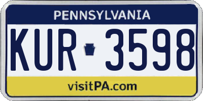 PA license plate KUR3598