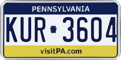 PA license plate KUR3604