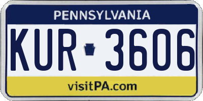 PA license plate KUR3606