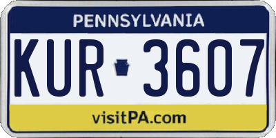 PA license plate KUR3607