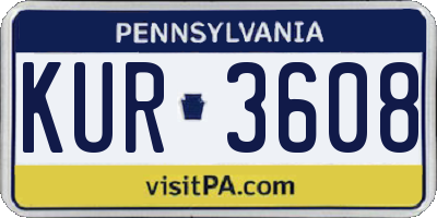 PA license plate KUR3608