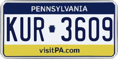 PA license plate KUR3609