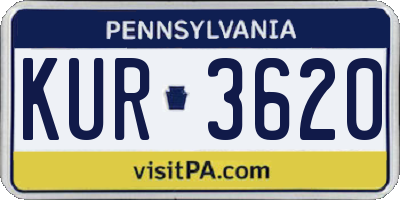 PA license plate KUR3620