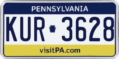 PA license plate KUR3628