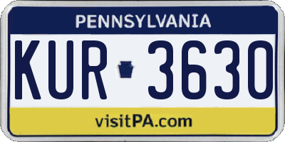 PA license plate KUR3630