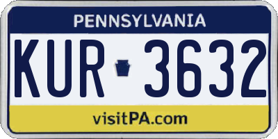 PA license plate KUR3632
