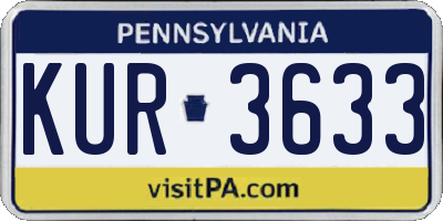 PA license plate KUR3633