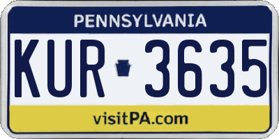 PA license plate KUR3635